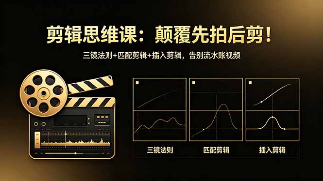 剪辑思维课：颠覆先拍后剪！三镜法则+匹配剪辑+插入剪辑，告别流水账视频-dabaowz