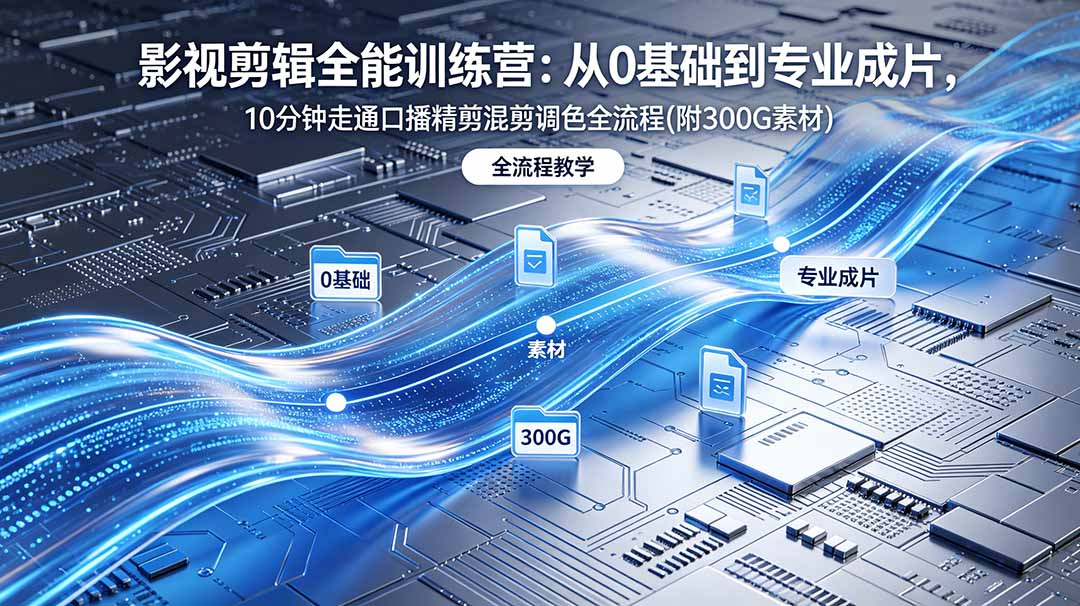 2026影视剪辑全能实战课｜0基础到专业成片，全流程教学，高清带300G素材-dabaowz