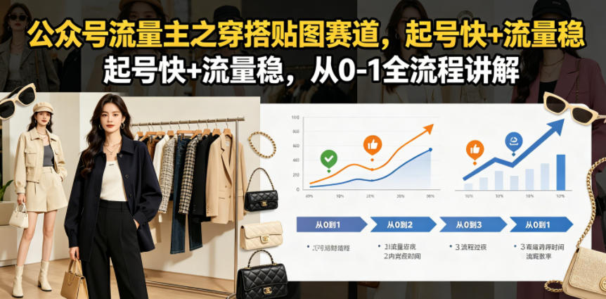 公众号流量主之穿搭贴图赛道，起号快+流量稳，从0-1全流程讲解-dabaowz