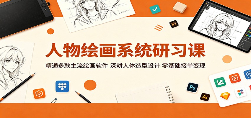 人物绘画系统研习课：精通多款主流绘画软件，深耕人体造型设计，零基础接单变现-dabaowz