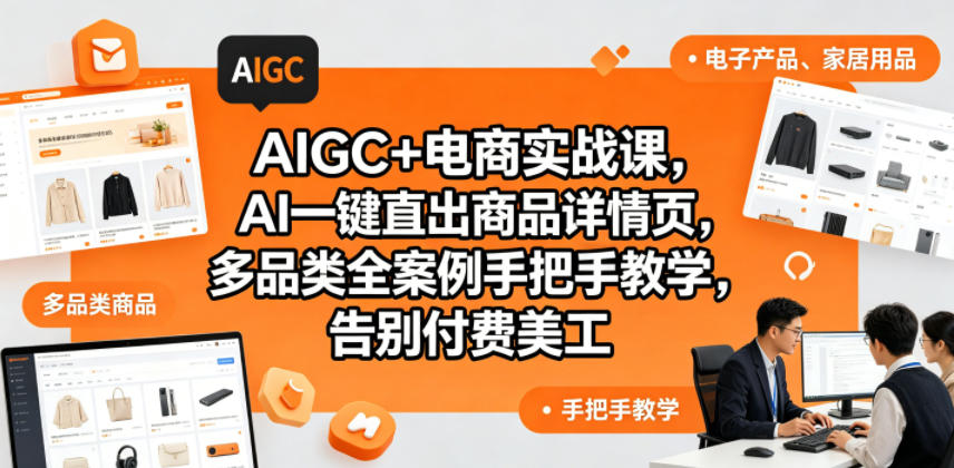 AIGC+电商实战课，AI一键直出商品详情页，多品类全案例手把手教学，告别付费美工(更新)-dabaowz