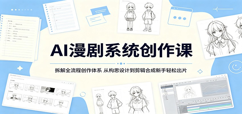 AI漫剧系统创作课：拆解全流程创作体系，从构思设计到剪辑合成新手轻松出片-dabaowz