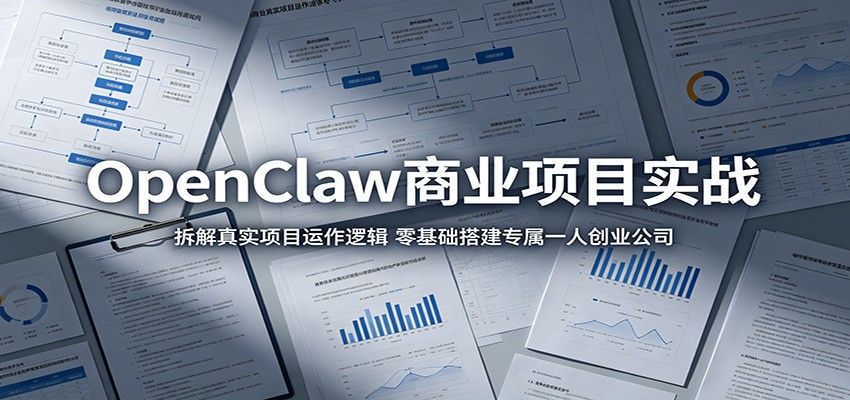 OpenClaw商业项目实战：拆解真实项目运作逻辑，零基础搭建专属一人创业公司-dabaowz