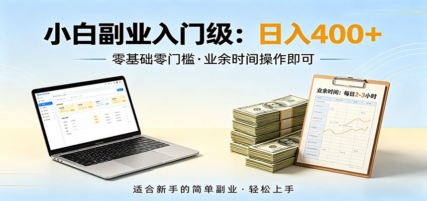 电脑自动挂机，佛系副业变现，操作门槛极低，无需经验、不用坐班，日收益400+-dabaowz