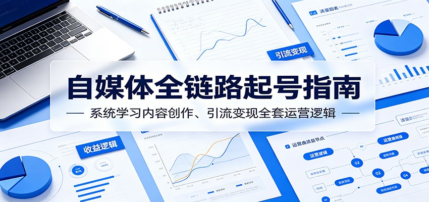自媒体全链路起号指南：系统学习内容创作、引流变现全套运营逻辑-dabaowz