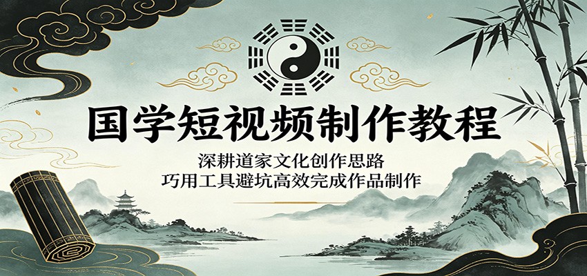 国学短视频制作教程：深耕道家文化创作思路，巧用工具避坑高效完成作品制作-dabaowz
