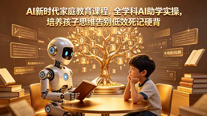 AI新时代家庭教育课程，全学科AI助学实操，培养孩子思维告别低效死记硬背-dabaowz
