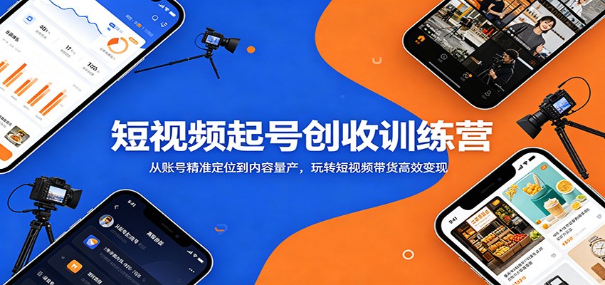 短视频起号创收训练营：从账号精准定位到内容量产，玩转短视频带货高效变现-dabaowz
