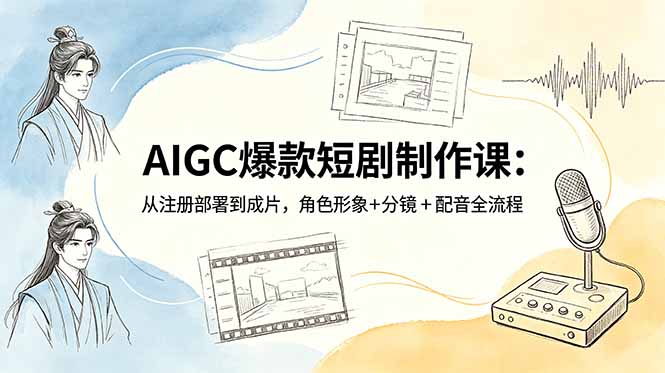 AIGC爆款短剧制作课：从注册部署到成片，角色形象+分镜+配音全流程-dabaowz