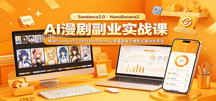 AI漫剧副业实战课：精通Seedance2.0与NanoBanana2零基础复刻爆款实现涨粉变现-dabaowz