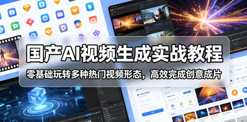 国产AI视频生成实战教程，零基础玩转多种热门视频形态，高效完成创意成片-dabaowz