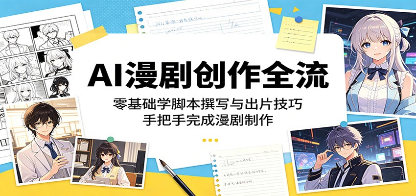AI漫剧创作全流程：零基础学脚本撰写与出片技巧，手把手完成漫剧制作-dabaowz