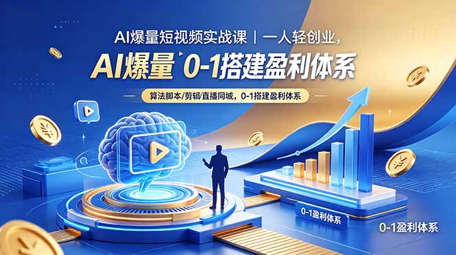 AI爆量短视频实战课｜一人轻创业，算法脚本剪辑直播同城，0-1搭建盈利体系-dabaowz