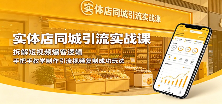 实体店同城引流实战课：拆解短视频爆客逻辑，手把手教学制作引流视频复制成功玩法-dabaowz