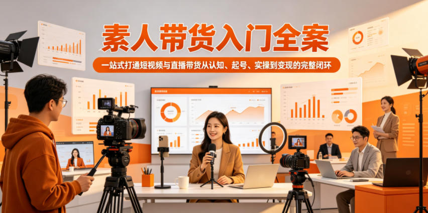 素人带货入门全案，一站式打通短视频与直播带货从认知、起号、实操到变现的完整闭环-dabaowz
