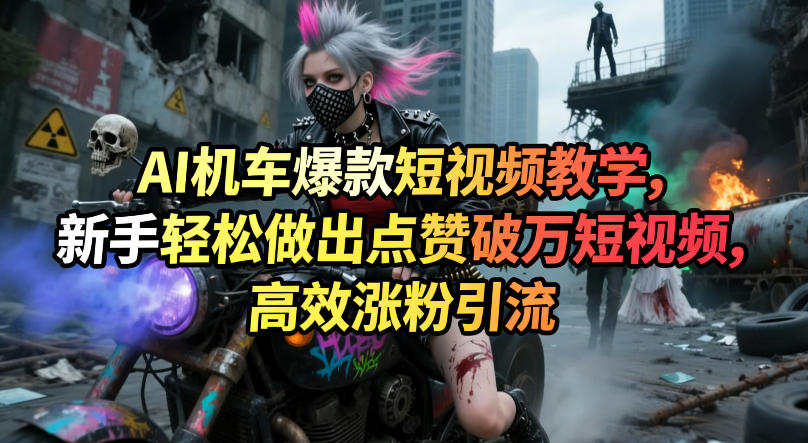 AI机车爆款短视频教学，新手轻松做出点赞破万短视频，高效涨粉引流-dabaowz
