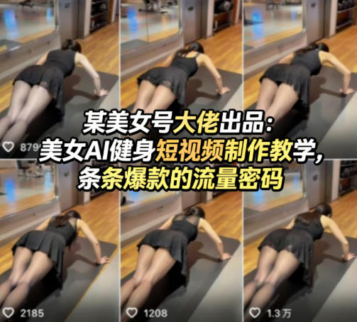 某美女号大佬出品：美女AI健身短视频制作教学，条条爆款的流量密码-dabaowz