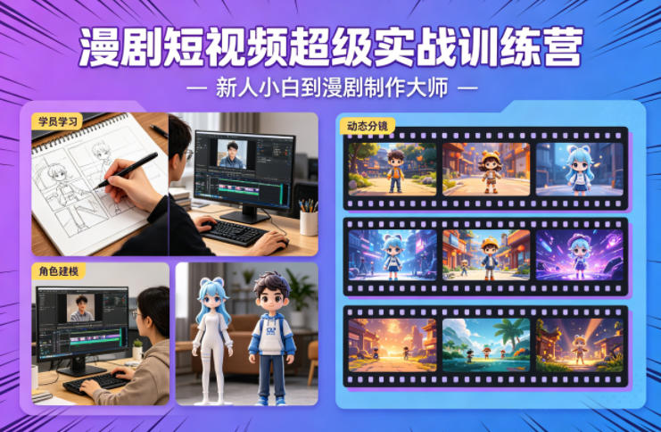 漫剧短视频超级实战训练营，新人小白到漫剧制作大师-dabaowz