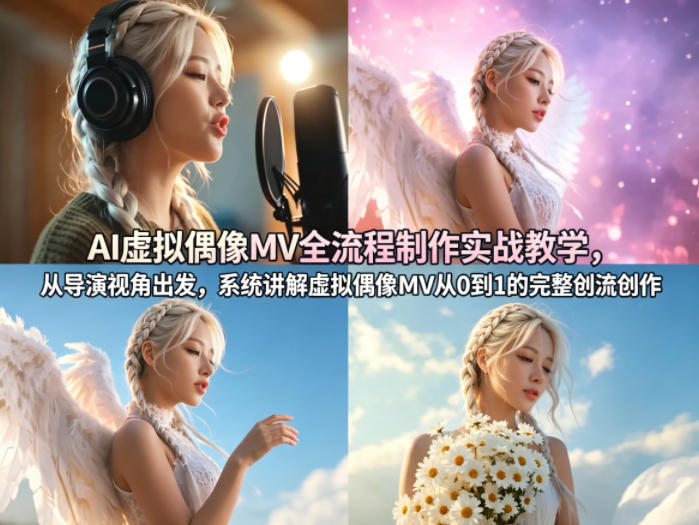 AI虚拟偶像MV全流程制作实战教学，从导演视角出发，系统讲解虚拟偶像MV从0到1的完整创作流程-dabaowz
