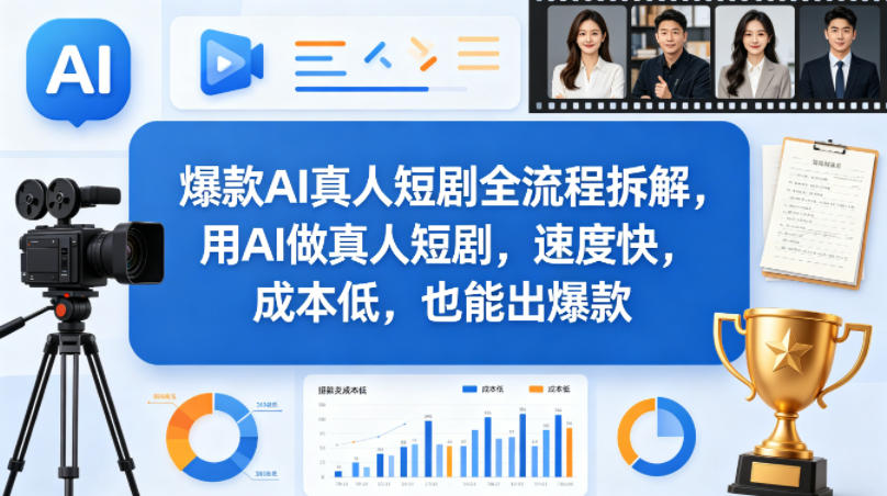 爆款AI真人短剧全流程拆解，用AI做真人短剧，速度快，成本低，也能出爆款-dabaowz
