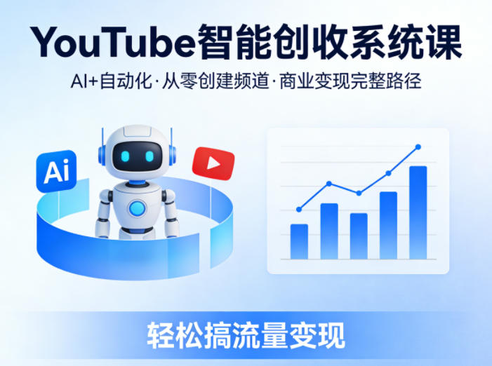YouTube智能创收系统课，AI+自动化，从零创建YouTube频道并实现商业变现的完整路径，轻松搞流量变现-dabaowz