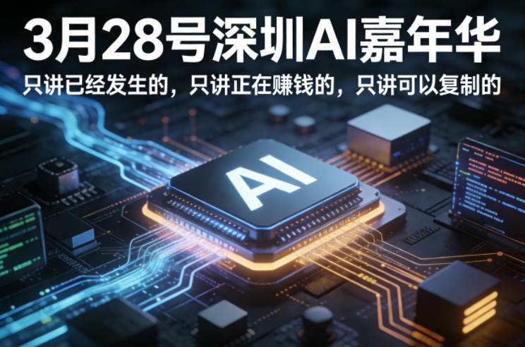 3月28号深圳AI嘉年华，只讲已经发生的，只讲正在賺钱的，只讲可以复制的-dabaowz