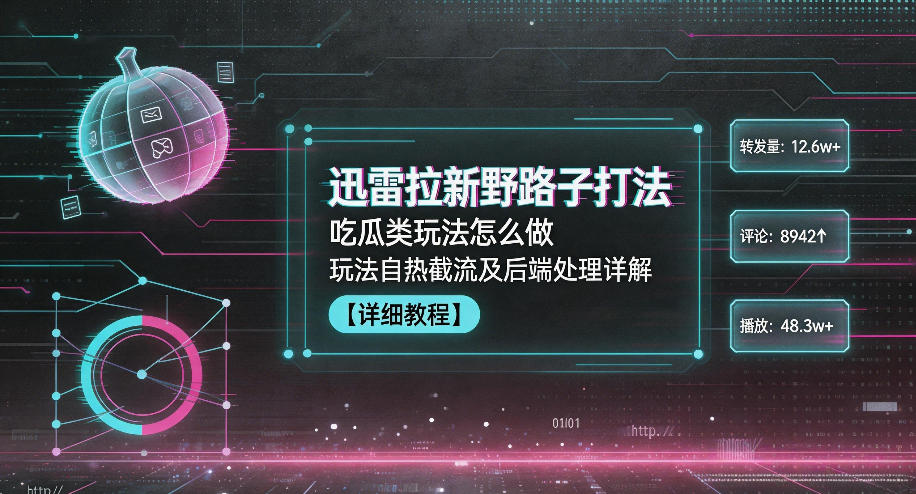 迅雷拉新野路子打法，吃瓜类玩法怎么做，玩法自热截流及后端处理详解-dabaowz