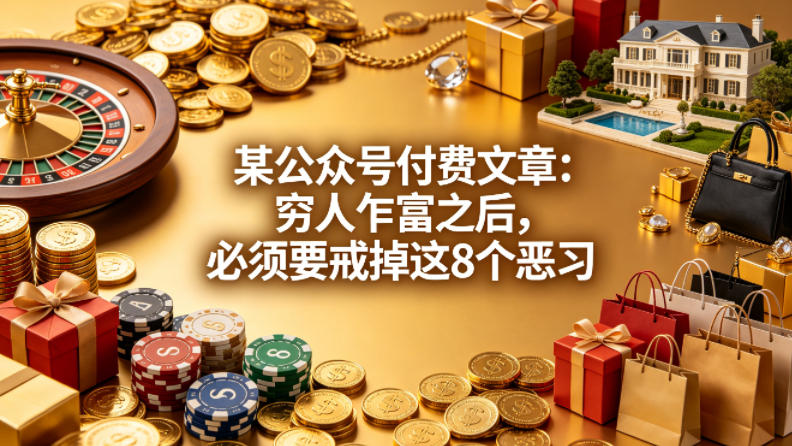 某公众号付费文章：穷人乍富之后，必须要戒掉这8个恶习-dabaowz