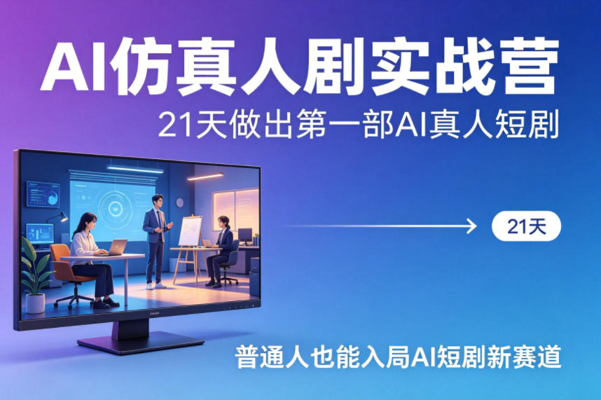 AI仿真人剧实战营，21天做出第一部AI真人短剧，普通人也能入局AI短剧新赛道(更新)-dabaowz