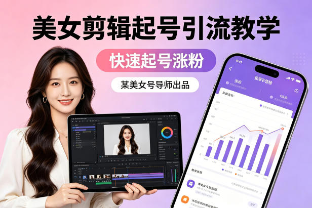 某美女号导师出品：美女剪辑起号引流教学，快速起号涨粉-dabaowz