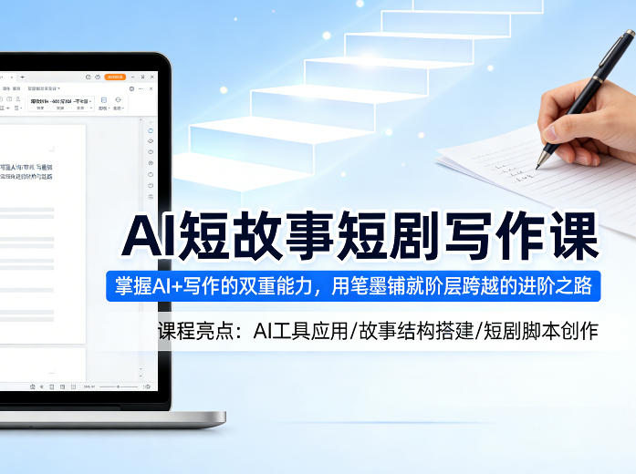 AI短故事短剧写作课，掌握AI+写作的双重能力，用笔墨铺就阶层跨越的进阶之路-dabaowz