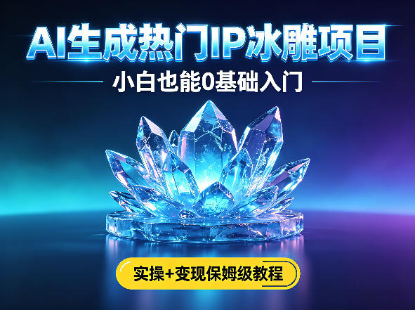 AI生成热门ip冰雕项目，小白也能0基础入门，实操+变现保姆级教程-dabaowz