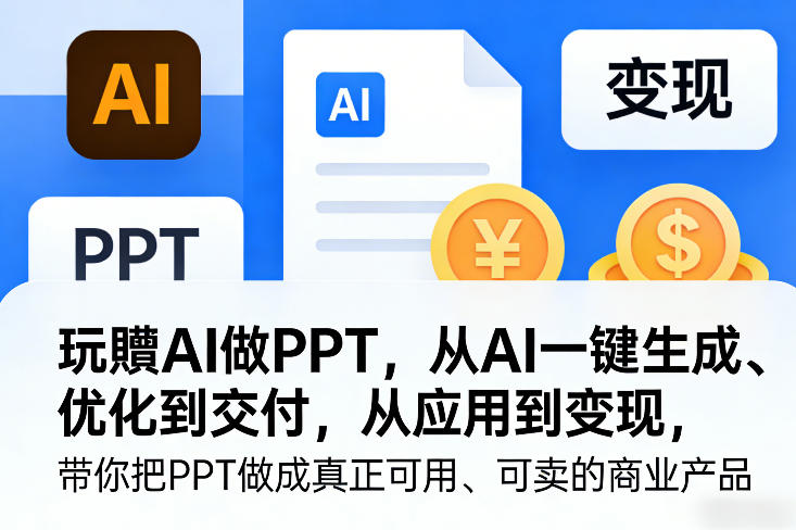 玩賺AI做PPT，从AI一键生成、优化到交付，从应用到变现，带你把PPT做成真正可用、可卖的商业产品(更新0401)-dabaowz