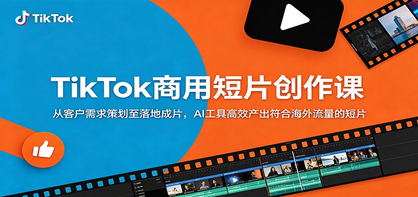TikTok商用短片创作课：从客户需求策划至落地成片，AI工具高效产出符合海外流量的短片-dabaowz