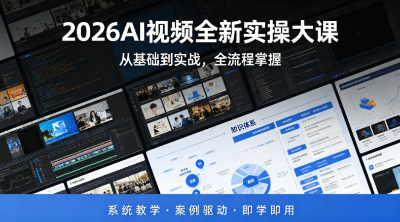 2026AI视频全新实操大课，从基础到实战，全流程掌握，系统教学·案例驱动·即学即用-dabaowz