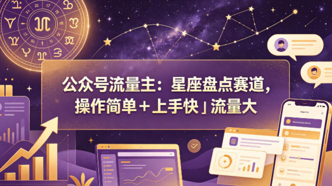 公众号流量主：星座盘点赛道，操作简单＋上手快＋流量大-dabaowz