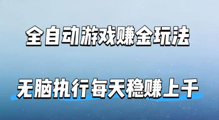 全自动游戏賺金玩法，科技操作无需人工手动，无脑执行每天稳入上千【揭秘】-dabaowz