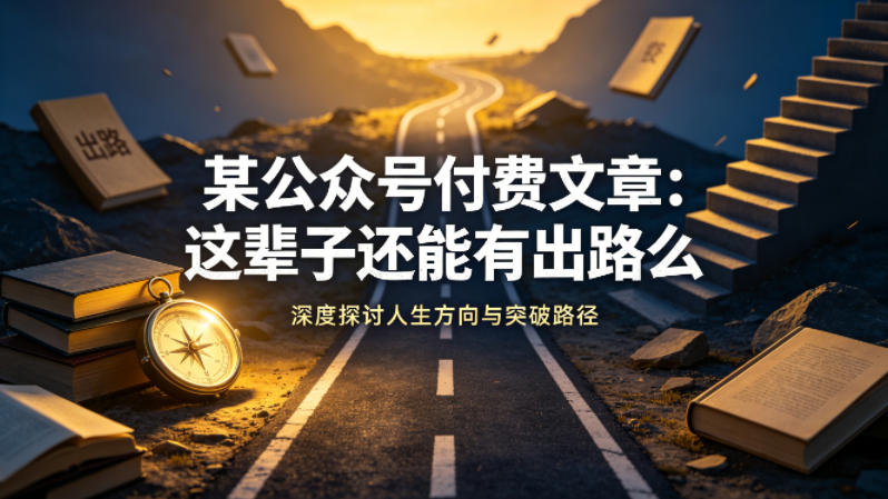 某公众号付费文章：这辈子还能有出路么-dabaowz