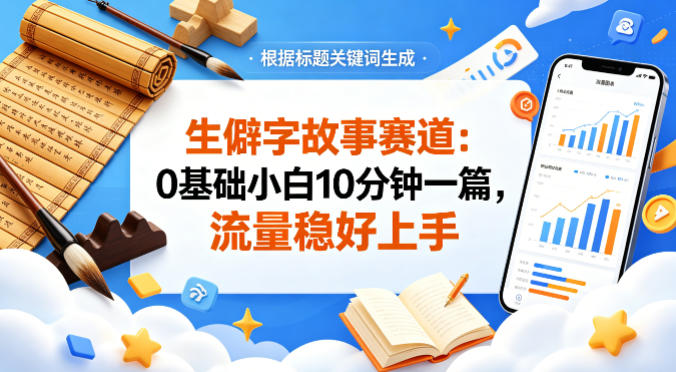 公众号流量主——生僻字故事赛道，流量稳，好上手，0基础小白也能10分钟一篇-dabaowz