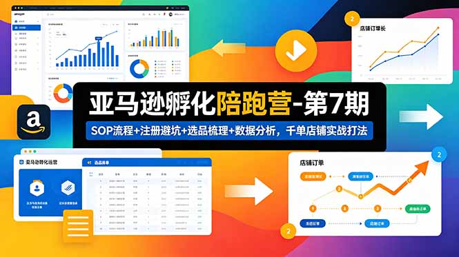 亚马逊孵化陪跑营-第7期：SOP流程+注册避坑+选品梳理+数据分析，千单店铺实战打法-dabaowz