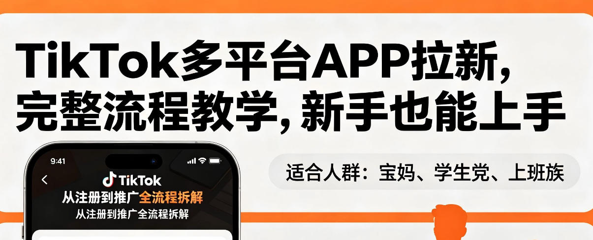 TikTok多平台APP拉新，完整流程教学，新手也能上手，轻松出海搞美金-dabaowz