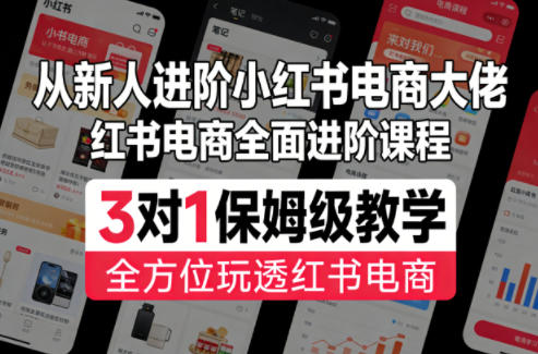 从新人进阶小红书电商大佬，红书电商全面进阶课程，3对1保姆级教学，全方位玩透红书电商-dabaowz