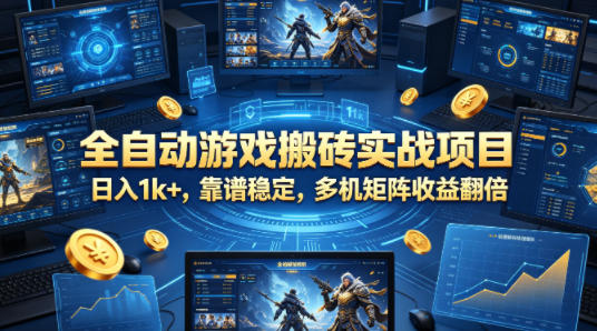 全自动游戏搬砖实战项目，日入1k+，靠谱稳定，多机矩阵收益翻倍【揭秘】-dabaowz