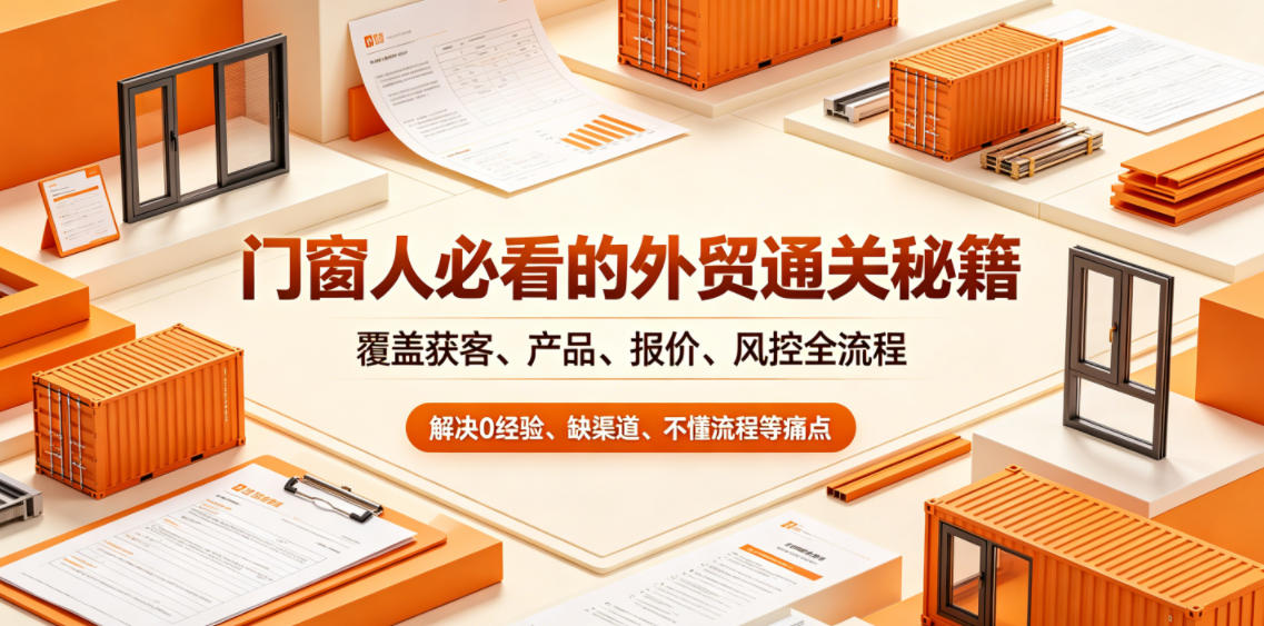 门窗人必看的外贸通关秘籍，块覆盖获客、产品、报价、风控全流程，解决0经验、缺渠道、不懂流程等痛点-dabaowz