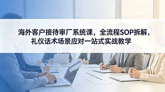 海外客户接待审厂系统课，全流程SOP拆解，礼仪话术场景应对一站式实战教学-dabaowz