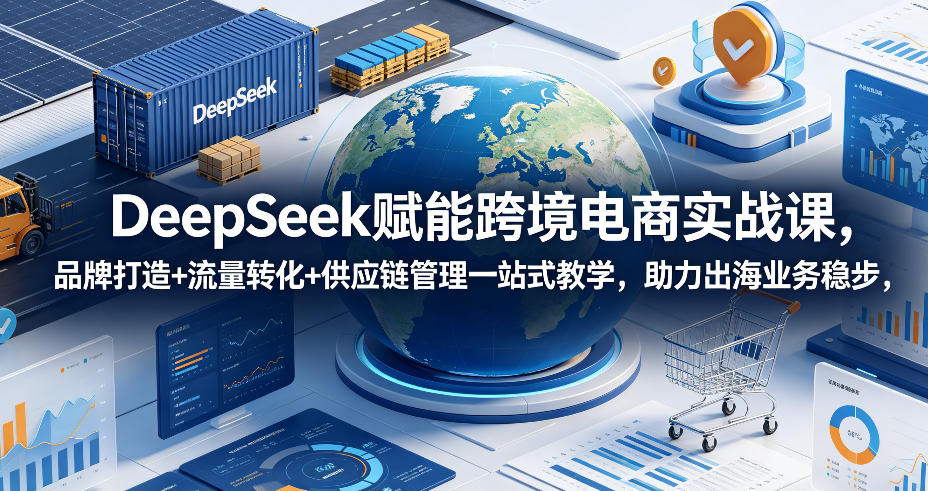 DeepSeek赋能跨境电商实战课，品牌打造+流量转化+供应链管理一站式教学，助力出海业务稳步发展-dabaowz