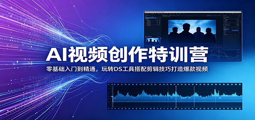 AI视频创作特训营：零基础入门到精通，玩转DS工具搭配剪辑技巧打造爆款视频-dabaowz