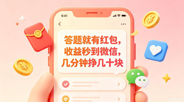 答题就有红包，收益秒到微信，几分钟挣几十块，学生党上班族宝妈都可以玩【揭秘】-dabaowz