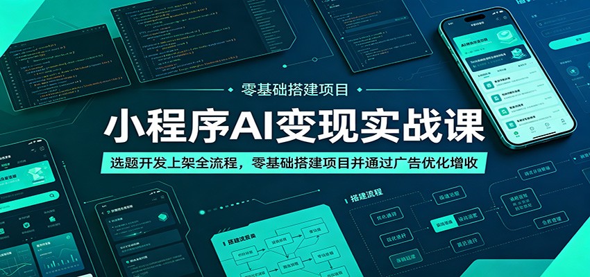 小程序AI变现实战课：选题开发上架全流程，零基础搭建项目并通过广告优化增收-dabaowz