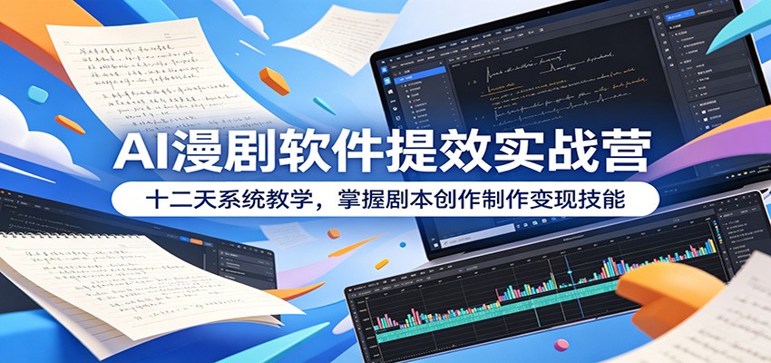 AI漫剧软件提效实战营：十二天系统教学，掌握剧本创作制作变现技能-dabaowz